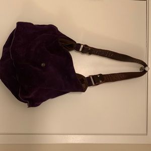 Tylie Malibu rich purple/amethyst suede purse with studded strap.